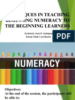 Techniques in Teaching Beginning Numeracy To The Beginning