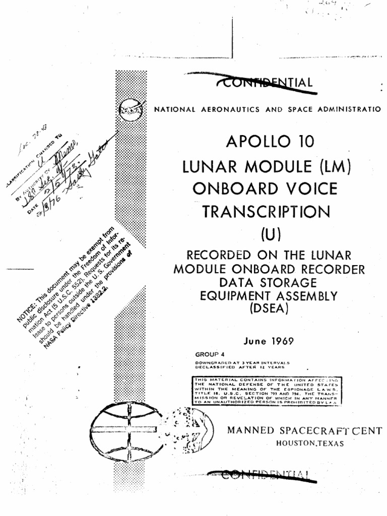Apollo 10 Onboard Voice Transcription LM | PDF