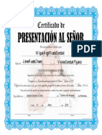 certificado de presentación