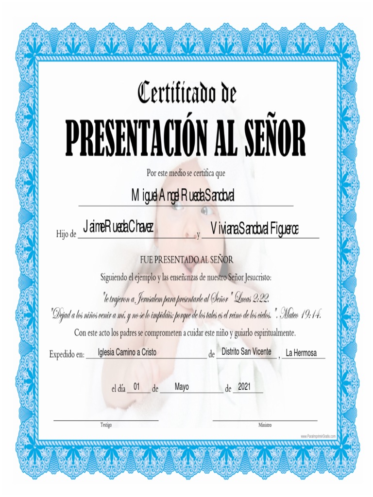 Certificado de Presentación | PDF