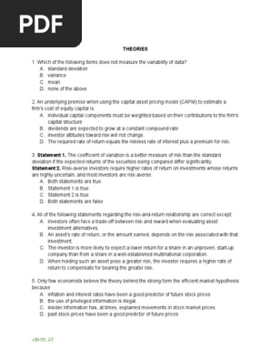 Valuation Method Exams
