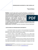 Dificuldades Na Aprendizagem Da Matemática - Como Superá-Las