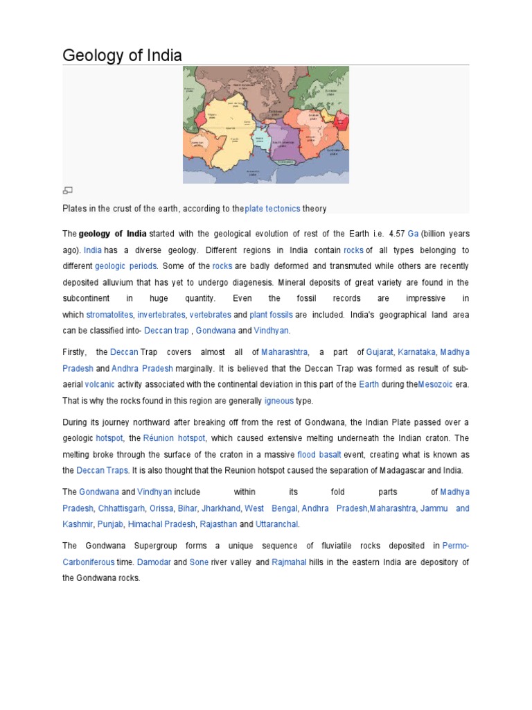 Geology of India | PDF | Nature | Earth Sciences