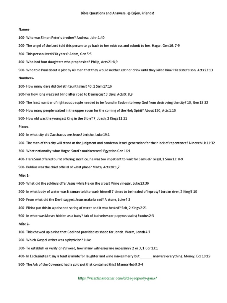 Bible Qa | PDF