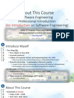 About This Course: Software Engineering Professional Introduction (On Software Engineering)