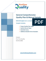 General Comprehensive Quality Plan & Manual Sample: Selected Pages Sample Includes