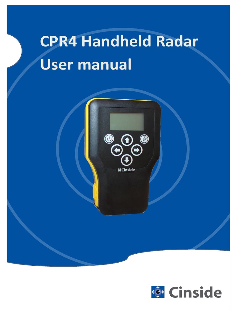 CPR4 Handheld Radar User Manual PDF Radar Rechargeable Battery