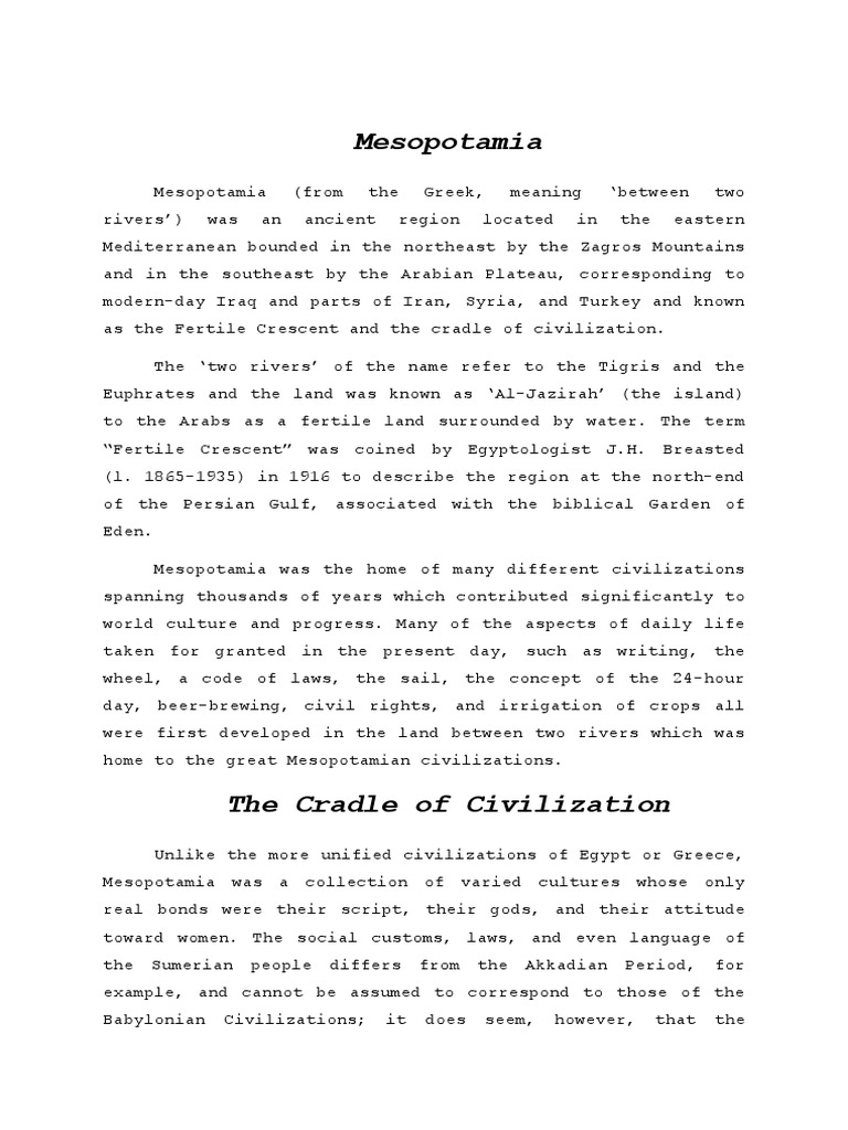 Meaning of Mesopotamia PDF Mesopotamia Babylonia