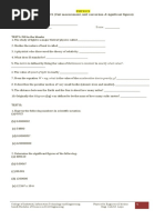 Physics Problem Set #1 (Unit Measurement, Unit Conversion & Significant Figures)