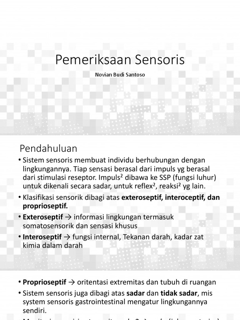 Pemeriksaan Sensoris | PDF