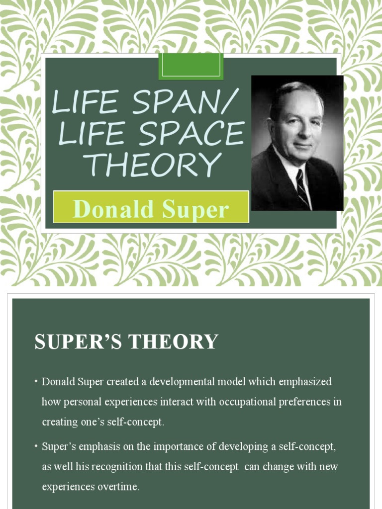 Super's Life-Span, Life-Space Theory | PDF | Self Concept | Counseling ...