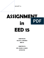 Assignment in EED 15: Learning Packet 1