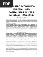 COGGIOLA, Osvaldo. Depressão econômica, Imperialismo capitalista e Guerra Mundial (1870-1918)