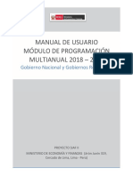 Modulo Programacion 2018 - 2020 Gobierno Nacional y Regional