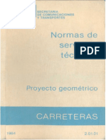 Normas de Servicios Tecnicos Proyecto Geometrico 2-01-01 1984