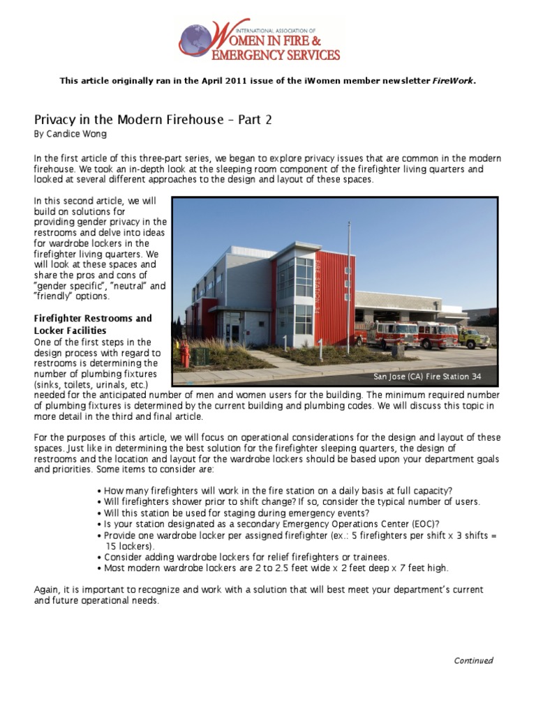 Privacy in The Modern Firehouse - Part 2 | PDF | Public Toilet | Bathroom