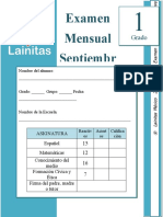 1er Grado - Examen Mensual Septiembre (2021-2022)