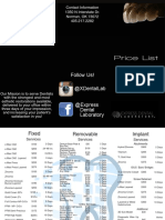 Price List: Follow Us! @xdentallab @express Dental Laboratory