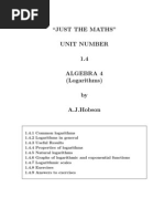 "Just The Maths" Unit Number 1.4 Algebra 4 (Logarithms) by A.J.Hobson