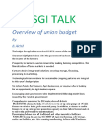 Sgi Talk: Overview of Union Budget