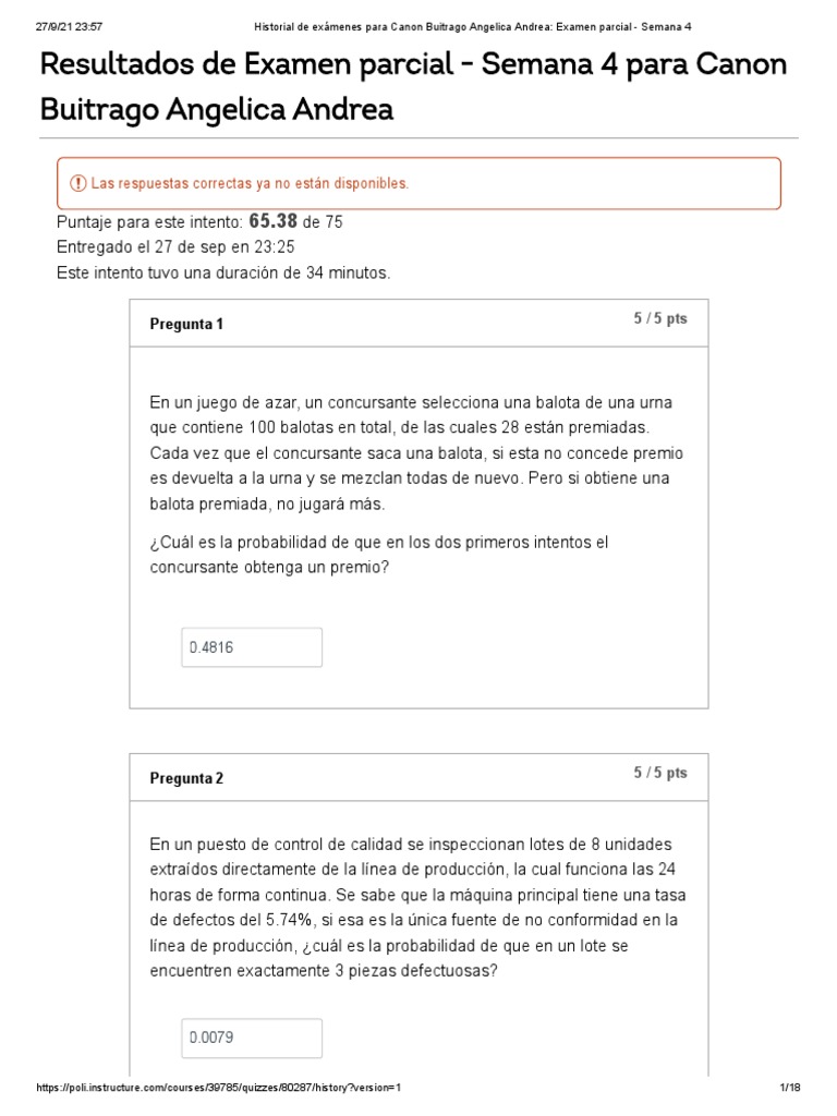 Examen Parcial - Semana 4 Simulación Gerencial | PDF | Inventario