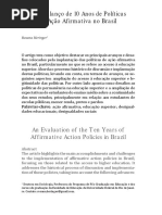 HERINGER, Rosana (2014) Um Balanço de 10 Anos de Políticas de Ação Afirmativa No Brasil