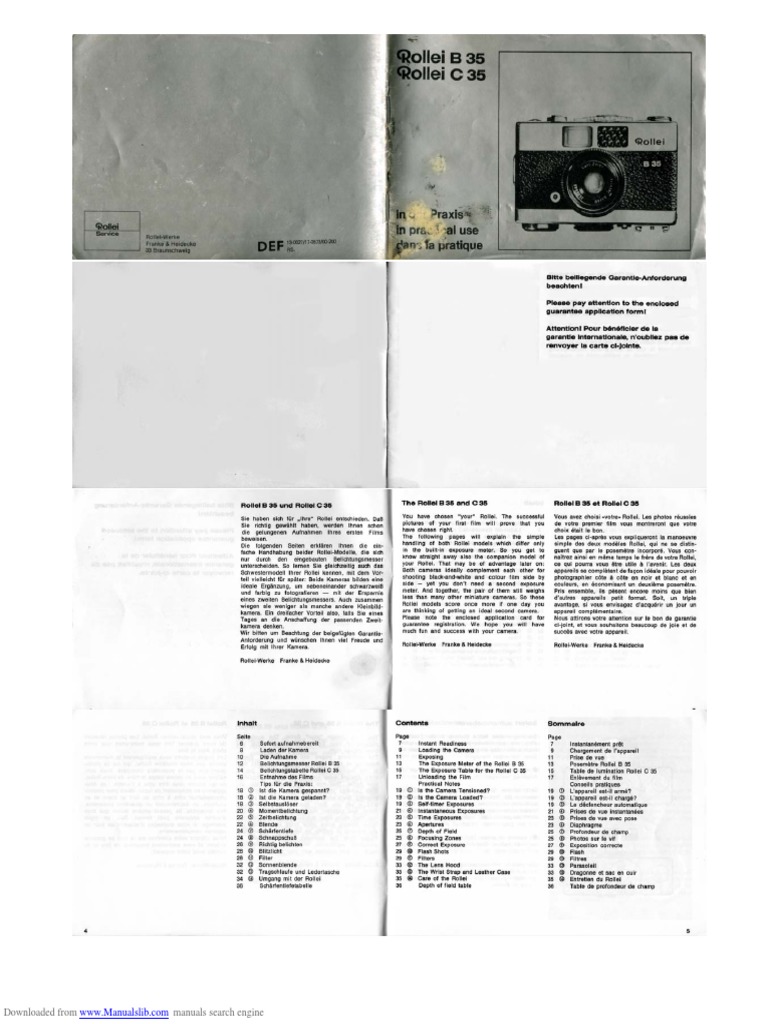 Rollei B35 取扱説明書付き Rollei B35 Manual | PDF