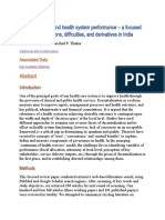 Decentralization and Health System Performance - A Focused Review of Dimensions, Difficulties, and Derivatives in India