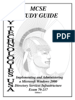 Mcse Study Guide: Implementing and Administering A Microsoft Windows 2000 Directory Services Infrastructure Exam 70-217