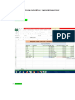 Ejemplo de Fórmulas Matemáticas y Trigonométricas en Excel