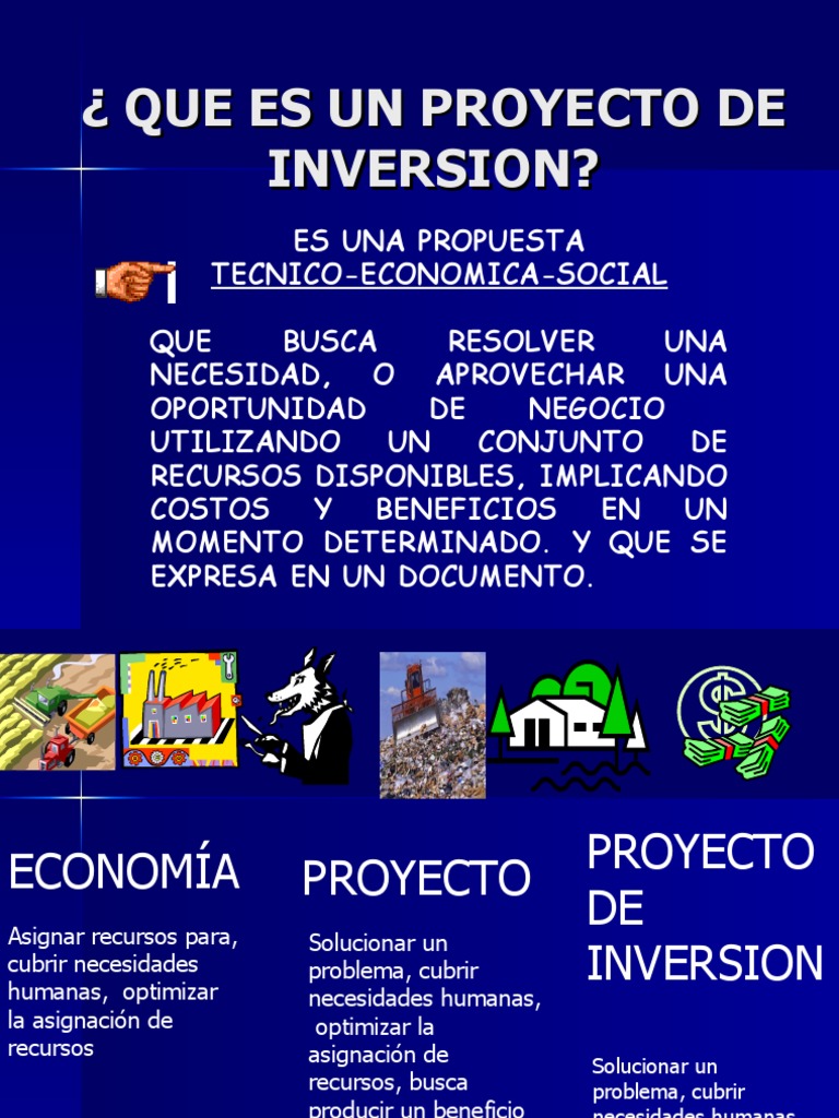 Tipos y Elementos de Proyectos de Inversión | PDF | Mercado (economía ...