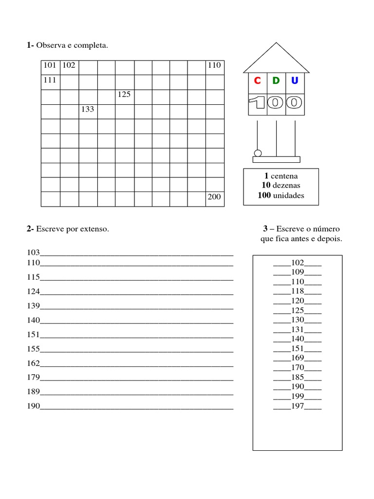 Numeros de 100 A 200 | PDF