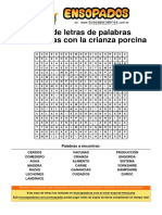 Sopa de Letras de Palabras Relacionadas Con La Crianza Porcina