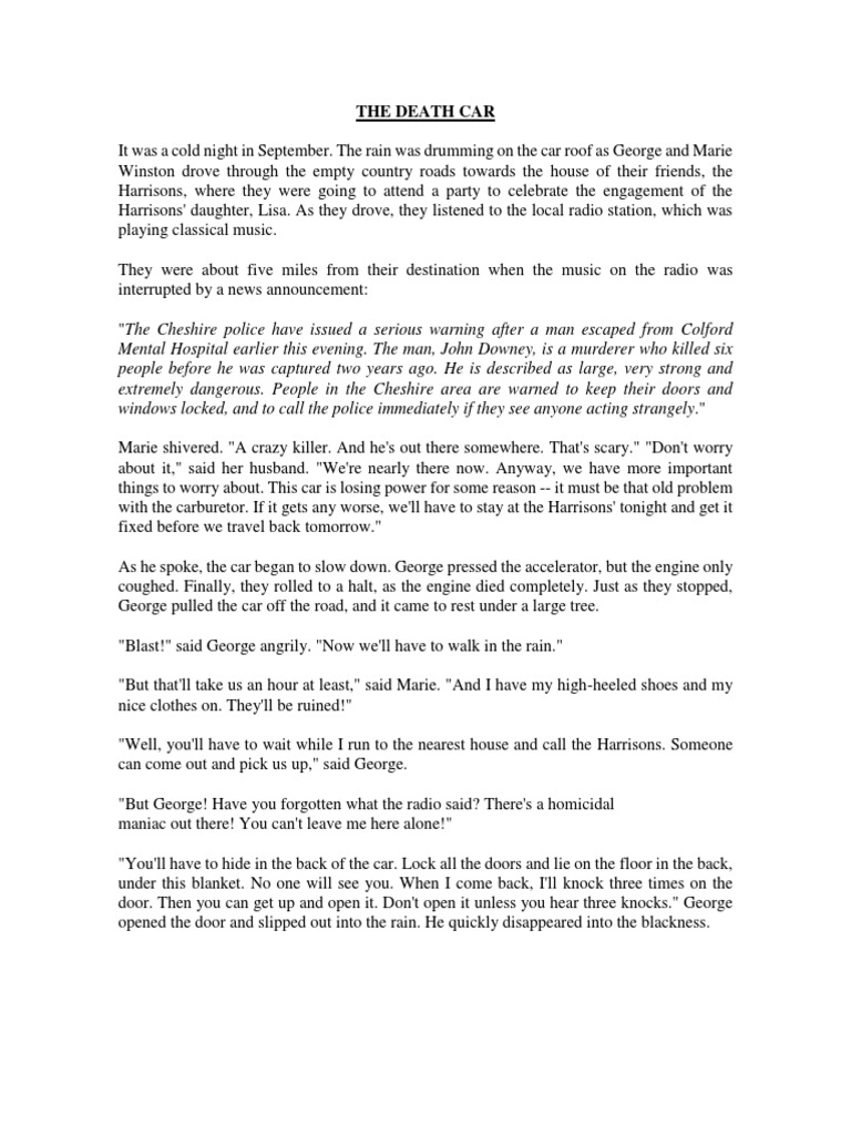 The Death Car - Transcript | PDF | Police Car