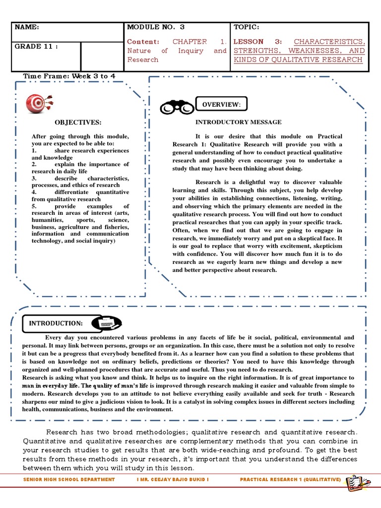 Qualitative Research Insights for Grade 11 | PDF | Qualitative Research ...