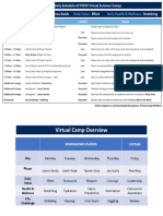 Sample Daily Schedule Virtual Camp