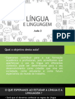 Aula 1 - Lingua e Linguagem