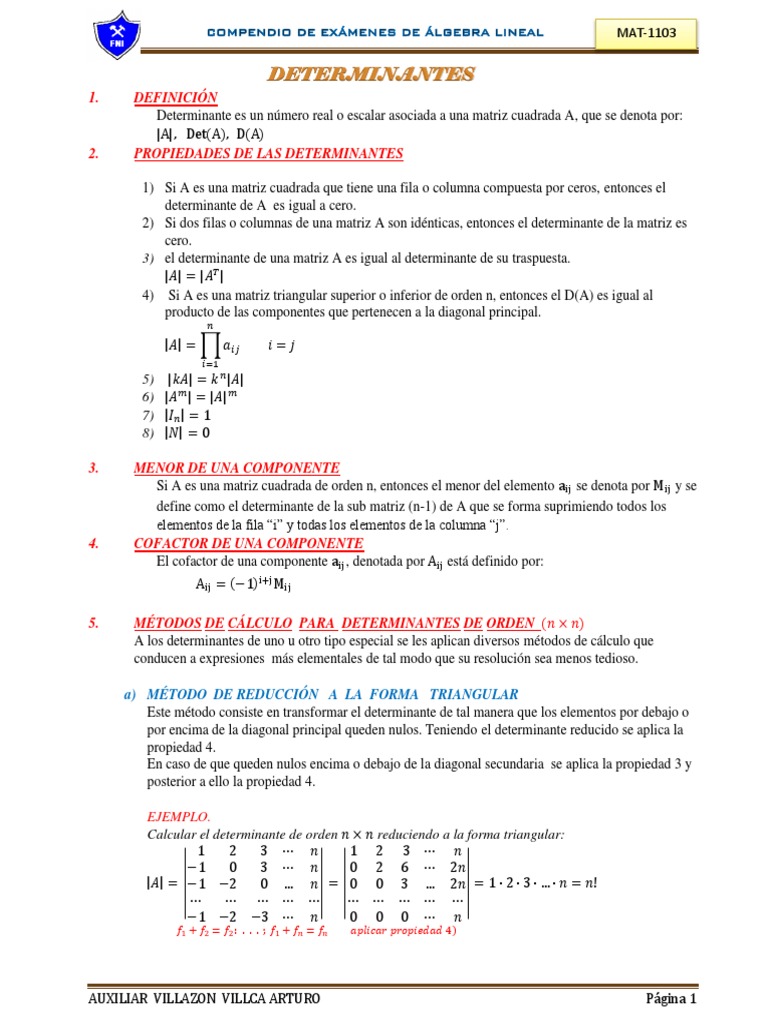 Examenes Resueltos | PDF | Matriz (Matemáticas) | Determinante