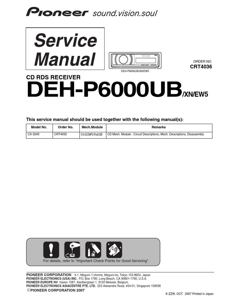 Pioneer Deh P6000ub PDF Electrical Connector Soldering