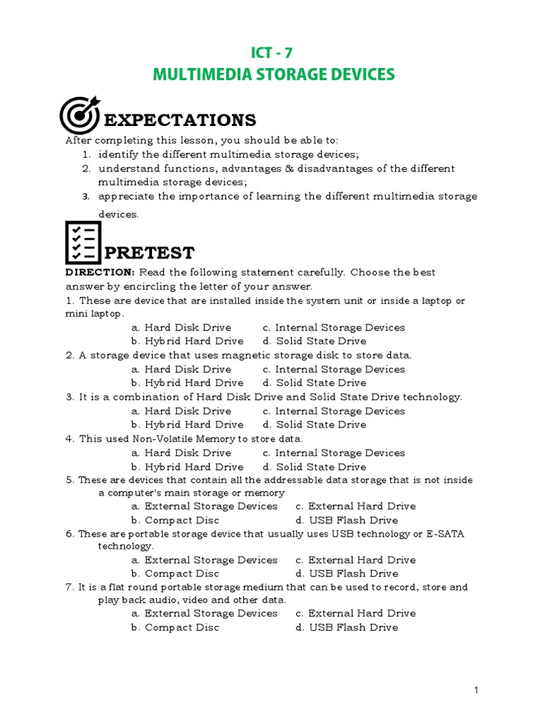 Module 5 Multimedia Storage Devices PDF Computer Data Storage