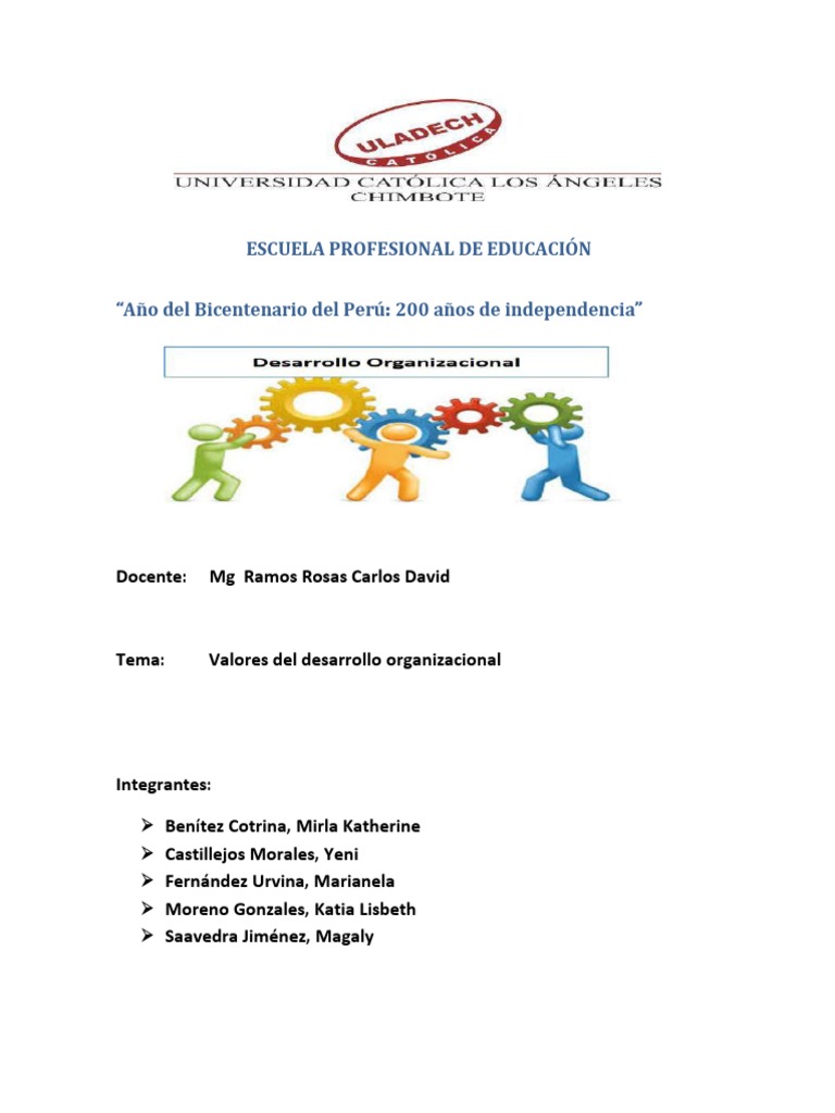 Valores de Desarrollo Organizacional-Comprimido | PDF | Creatividad
