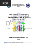 Communicative Styles: Self-Learning Kit in English 9