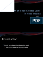 The Elevation of Blood Glucose Level in Head