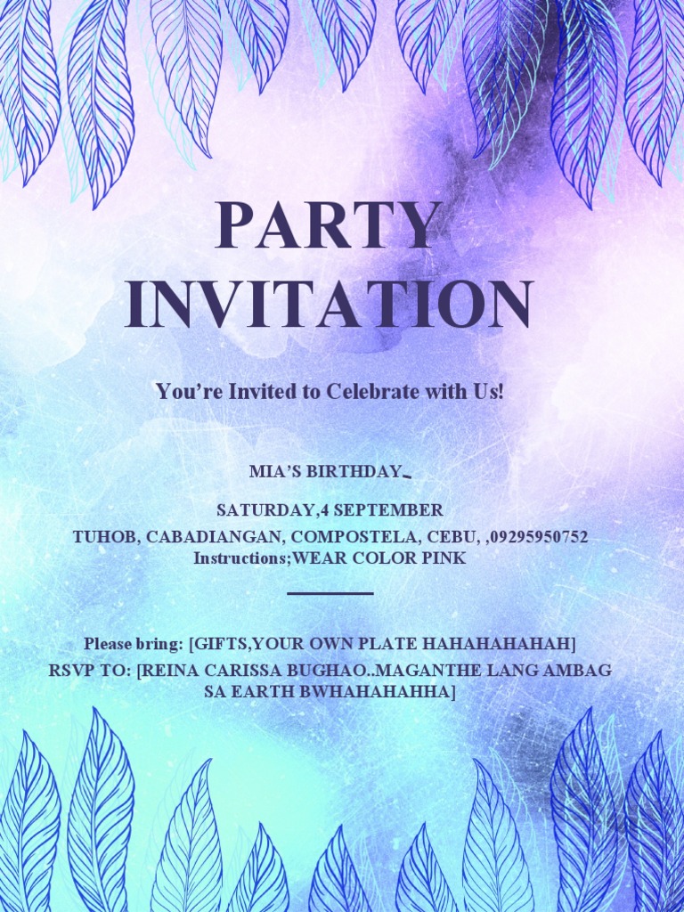 Party Invitation: You're Invited To Celebrate With Us! | PDF