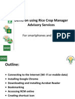 Demo On Using Rice Crop Manager Advisory Services: For Smartphones and Tablets