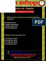 Practice Set - English: Test On Robert Lee Frost