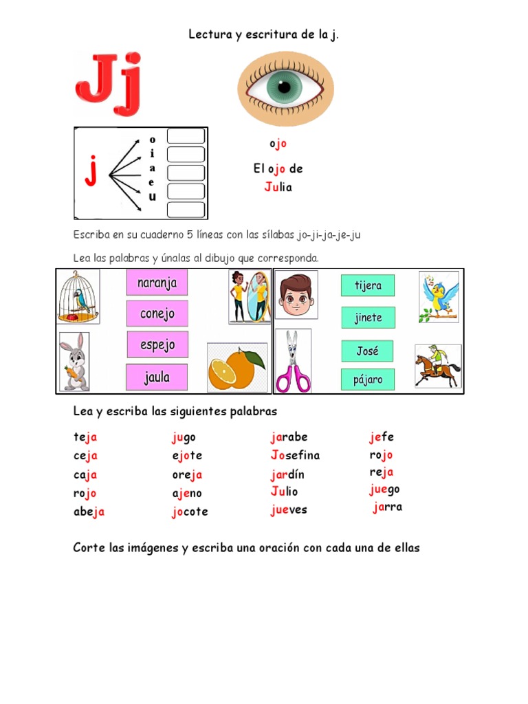 Palabras Con La Letra J Reglas Ortográficas De La J | Palabras Que Se