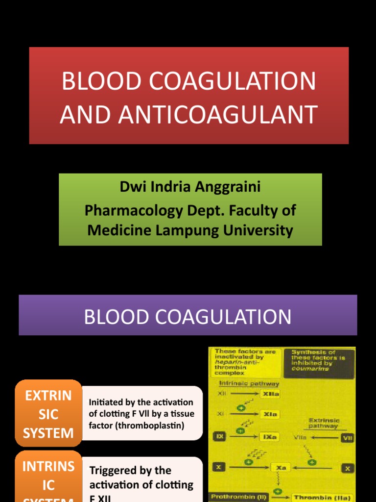 Blood Coagulation and Anticoagulants | PDF