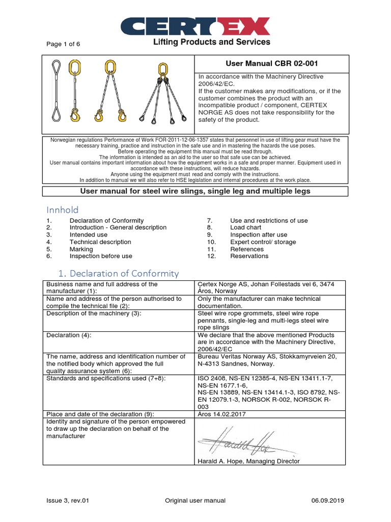 Wire Rope Sling User Manual | PDF | Rope | Wire