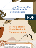 Positive and Negative Effect of Globalization in Communication